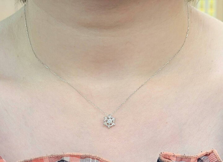 楽天市場】【鑑別書付】 キラキラ☆雪の結晶 0.3ct ダイヤモンド K18 