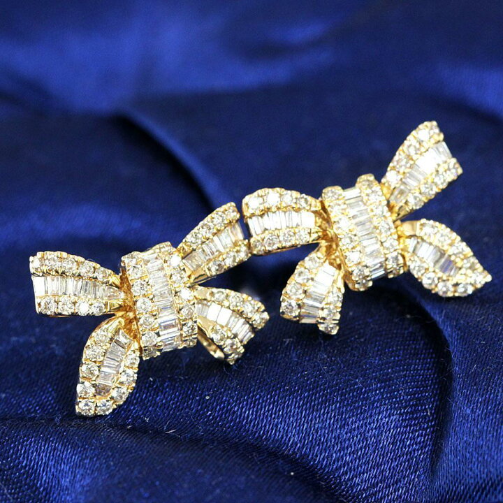 楽天市場】【鑑別書付】 可愛い！人気 リボン モチーフ 計 1ct  