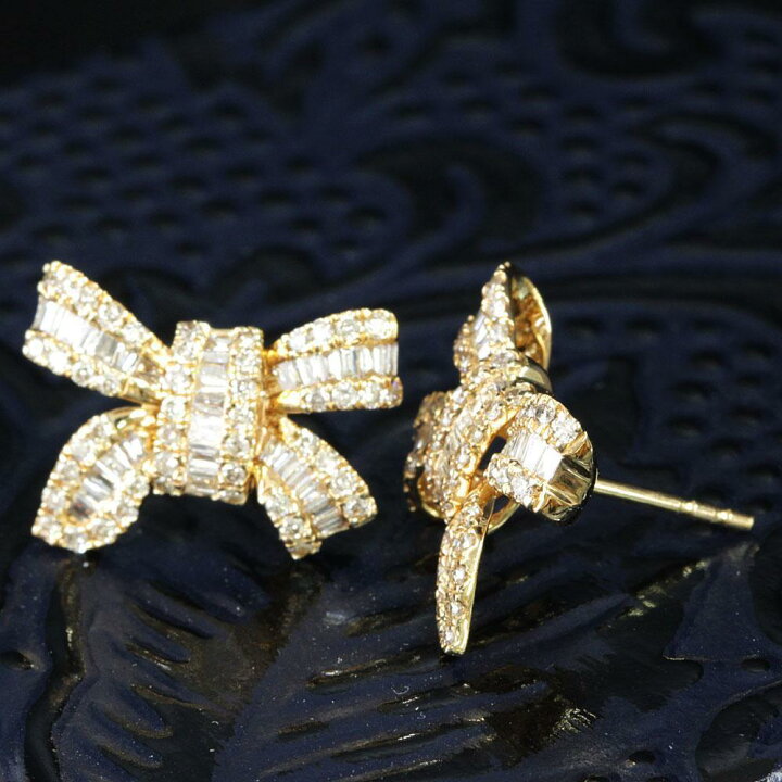 楽天市場】【鑑別書付】 可愛い！人気 リボン モチーフ 計 1ct  