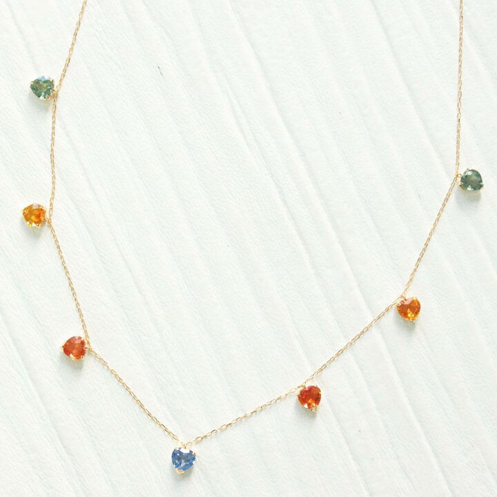 楽天市場】【鑑別書付】 鮮やか 7 ハート マルチカラー サファイア K18  