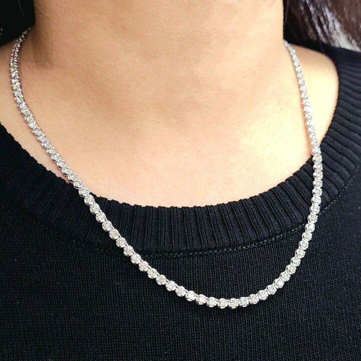 楽天市場】10ct ダイヤモンド テニスネックレス K18 ホワイトゴールド 