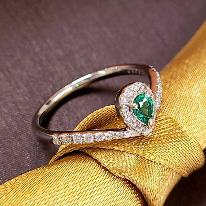 楽天市場】ペアシェイプ 天然 エメラルド 0.15ct 天然 ダイヤモンド 