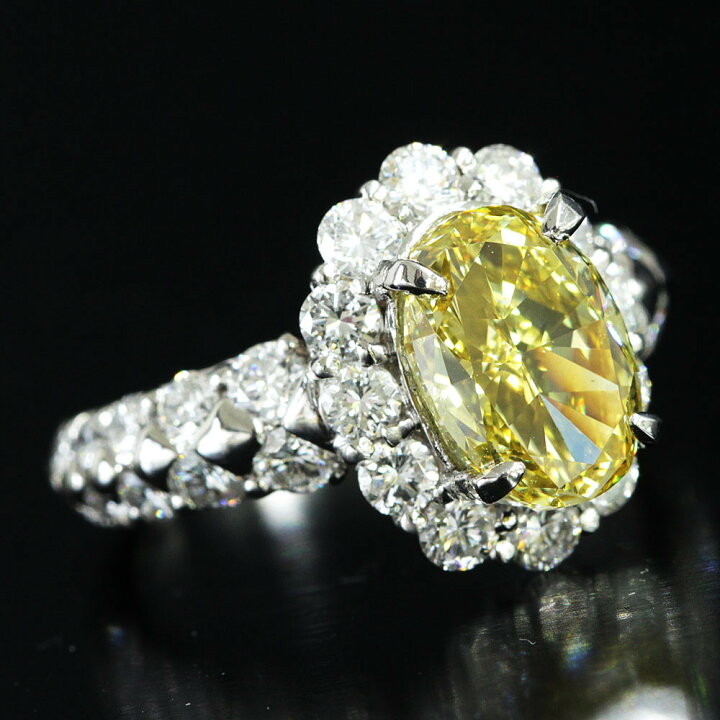 楽天市場】希少 最高品質 Fancy Vivid Yellow 3ct 天然 ダイヤモンド 