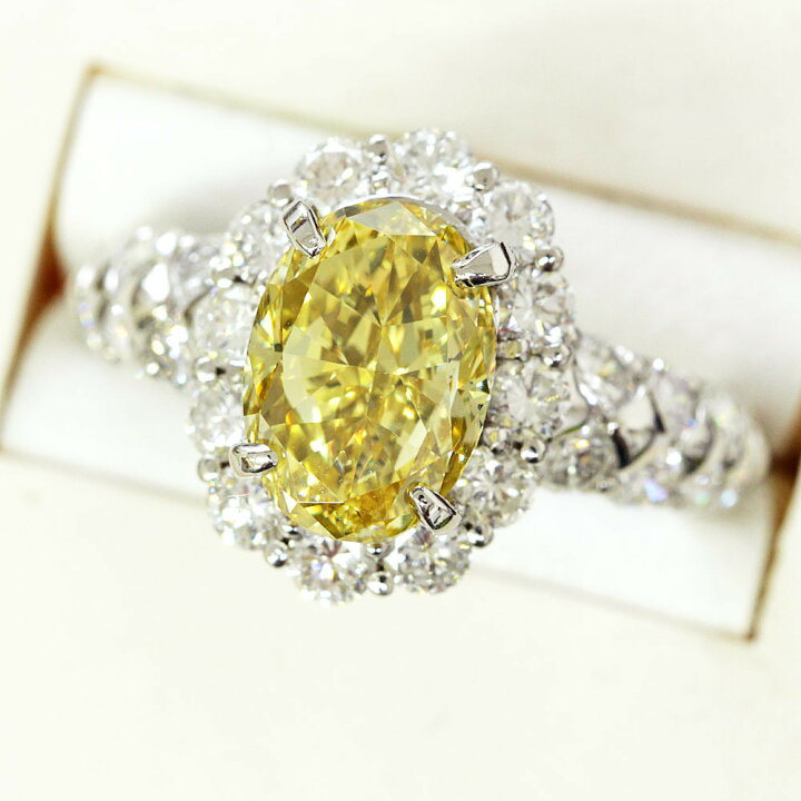 楽天市場】希少 最高品質 Fancy Vivid Yellow 3ct 天然 ダイヤモンド 