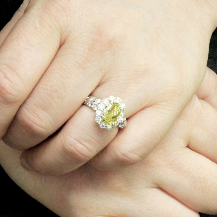 楽天市場】希少 最高品質 Fancy Vivid Yellow 3ct 天然 ダイヤモンド 