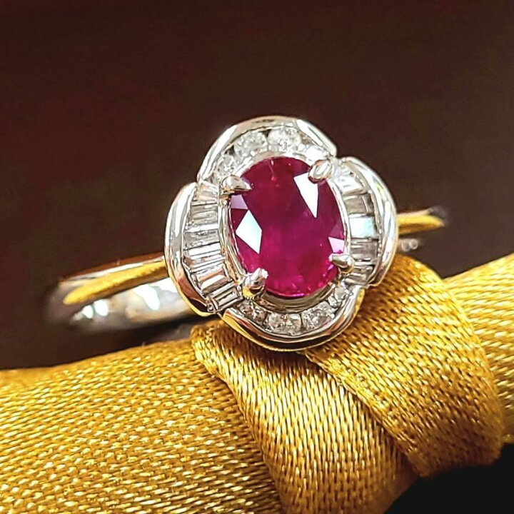 楽天市場】ルビー リング 0.9ct 鑑別書付 プラチナ Pt900 ダイヤ 指輪 