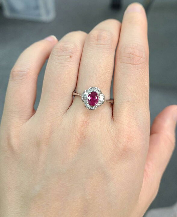 楽天市場】ルビー リング 0.9ct 鑑別書付 プラチナ Pt900 ダイヤ 指輪 
