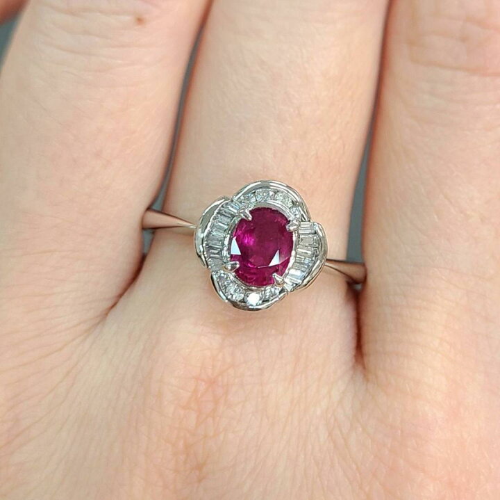 楽天市場】ルビー リング 0.9ct 鑑別書付 プラチナ Pt900 ダイヤ 指輪 
