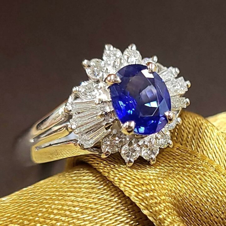 楽天市場】天然 サファイア リング 0.78ct 鑑別書付 プラチナ Pt900 