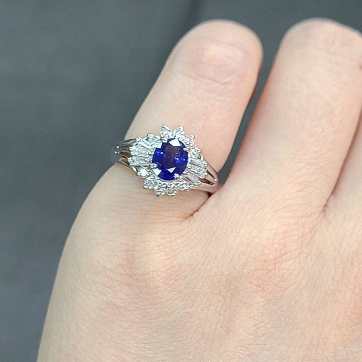 楽天市場】天然 サファイア リング 0.78ct 鑑別書付 プラチナ Pt900  