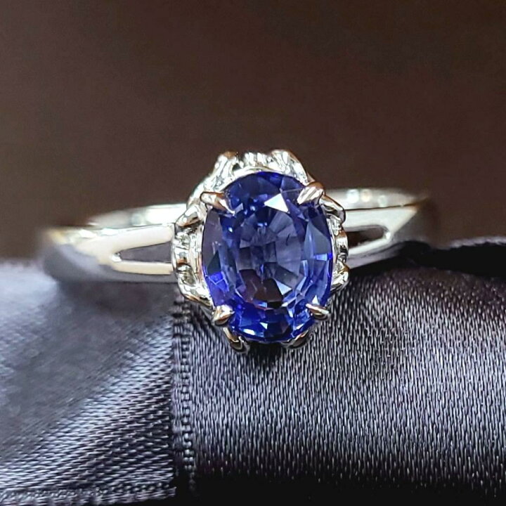 楽天市場】サファイア リング 大粒 1.194ct 鑑別書付 K18 ホワイト  