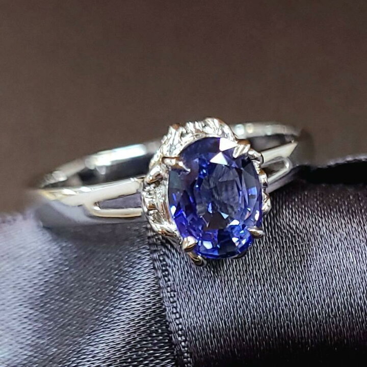 楽天市場】サファイア リング 大粒 1.194ct 鑑別書付 K18 ホワイト  