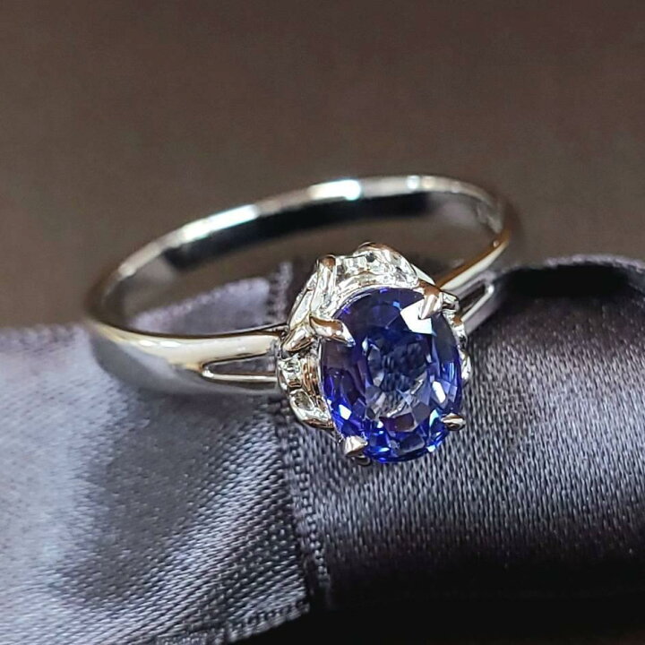 楽天市場】サファイア リング 大粒 1.194ct 鑑別書付 K18 ホワイト  