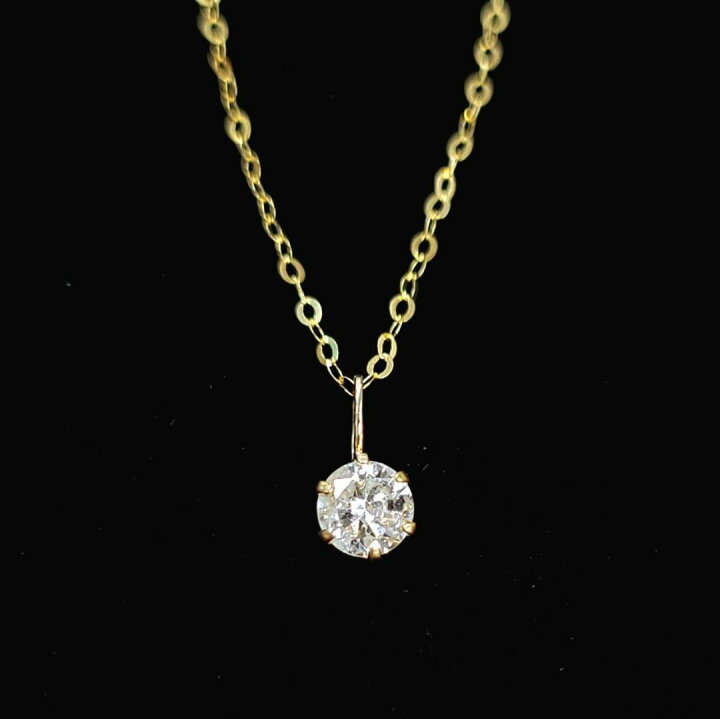 楽天市場】0.3ct 天然 ダイヤモンド ネックレス K18 イエローゴールド 