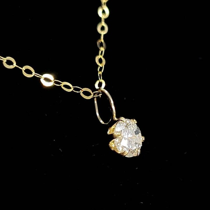 楽天市場】0.3ct 天然 ダイヤモンド ネックレス K18 イエローゴールド 