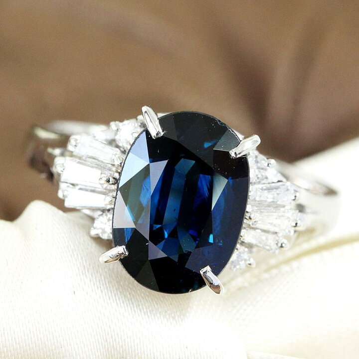 楽天市場】天然 サファイア リング 大粒 3.57ct 鑑別書付 プラチナ 