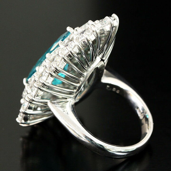 楽天市場】パライバトルマリン リング ブラジル産 ネオンブルー 7.36ct  