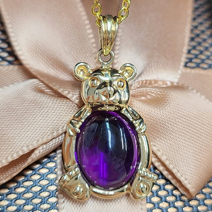 楽天市場】アメジスト ネックレス ペンダント トップ ヘッド K18  