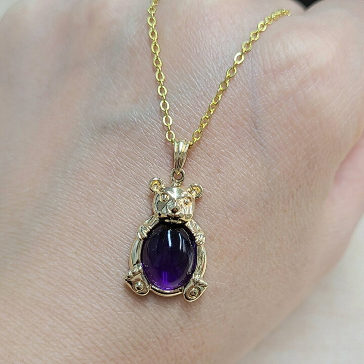 楽天市場】アメジスト ネックレス ペンダント トップ ヘッド K18  