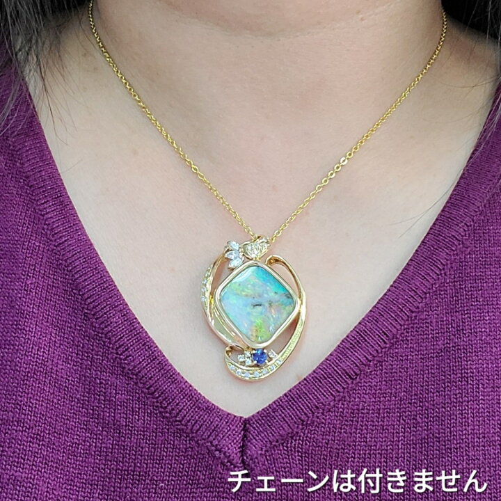 楽天市場】ボルダー オパール ネックレス ペンダント トップ ヘッド  