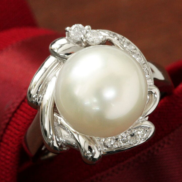 楽天市場】パール リング 真珠 10mm 南洋パール 白蝶真珠 プラチナ  