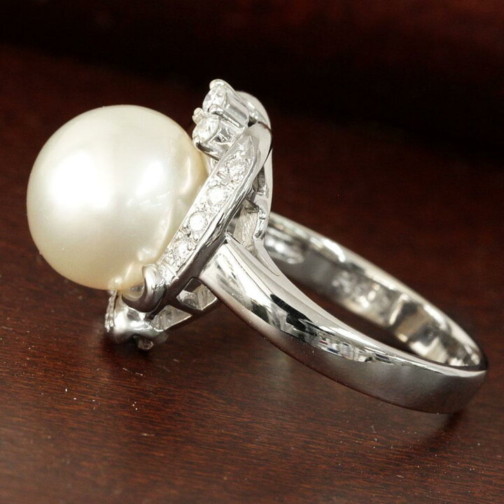 楽天市場】パール リング 真珠 10mm 南洋パール 白蝶真珠 プラチナ  