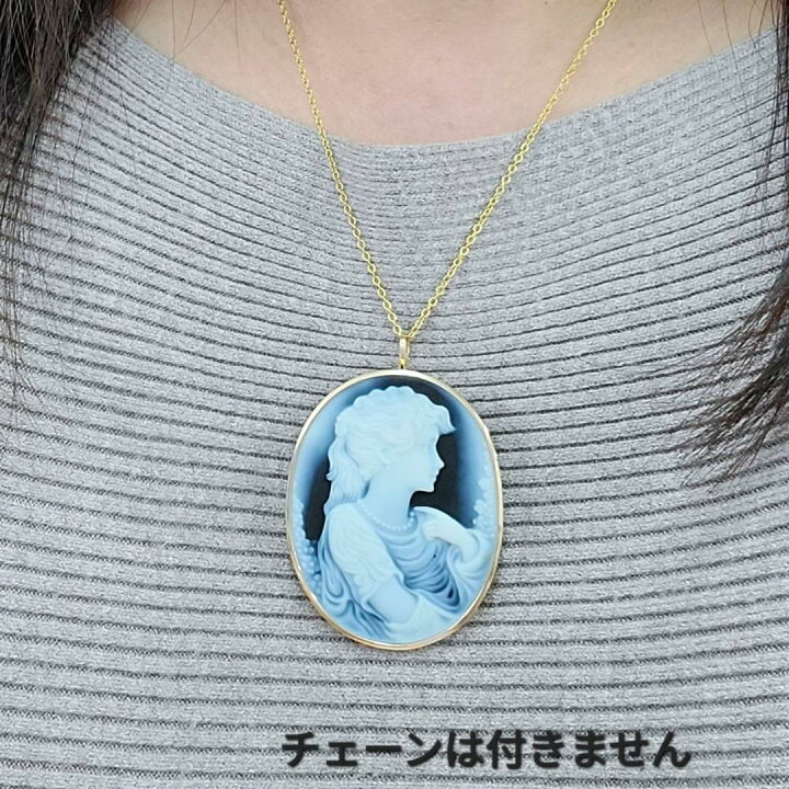 楽天市場】カメオ ペンダント ネックレス トップ ヘッド K18 イエロー 