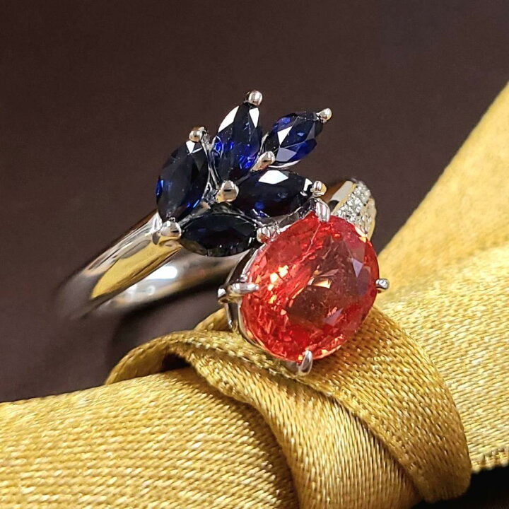 楽天市場】【鑑別書付】 2.36ct オレンジサファイア 1.18ct サファイア 