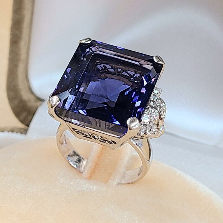 楽天市場】大粒 特品！25ct アイオライト ダイヤモンド プラチナ 
