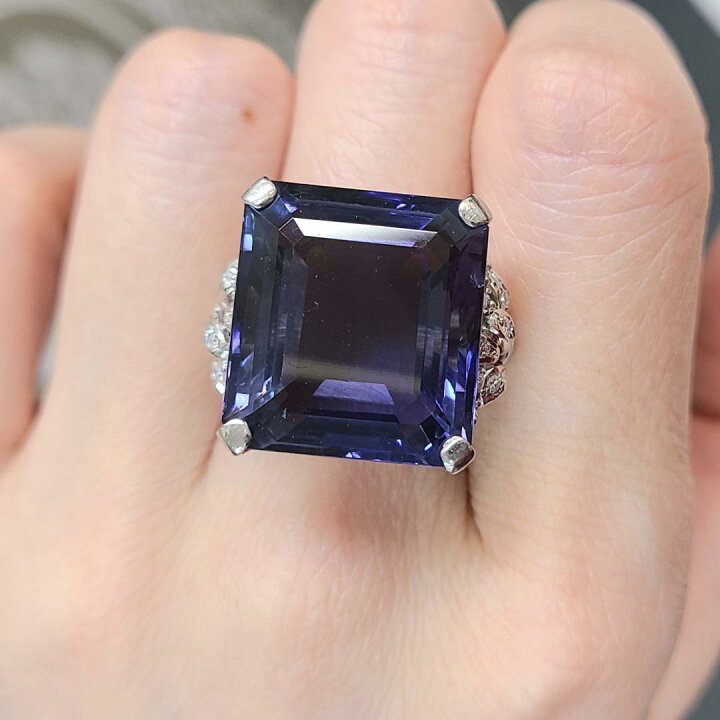 楽天市場】大粒 特品！25ct アイオライト ダイヤモンド プラチナ 