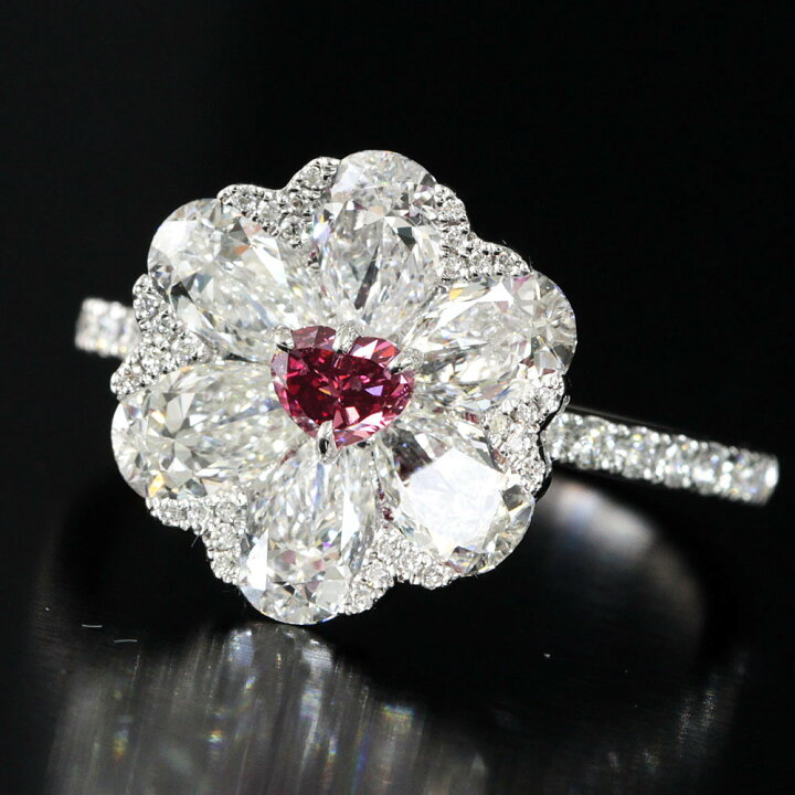 楽天市場】希少！ハートカット 0.21ct 天然レッドダイヤモンド 計2.32 