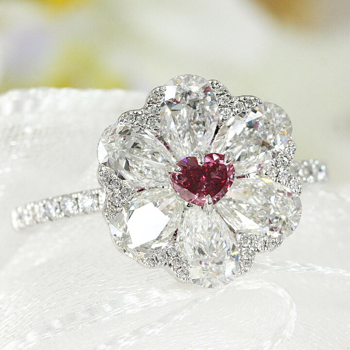 楽天市場】希少！ハートカット 0.21ct 天然レッドダイヤモンド 計2.32 