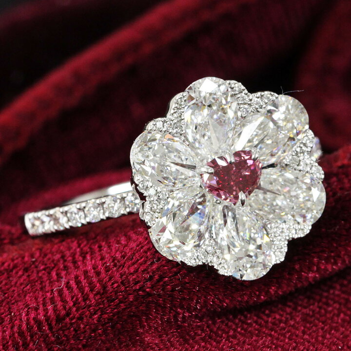 楽天市場】希少！ハートカット 0.21ct 天然レッドダイヤモンド 計2.32 