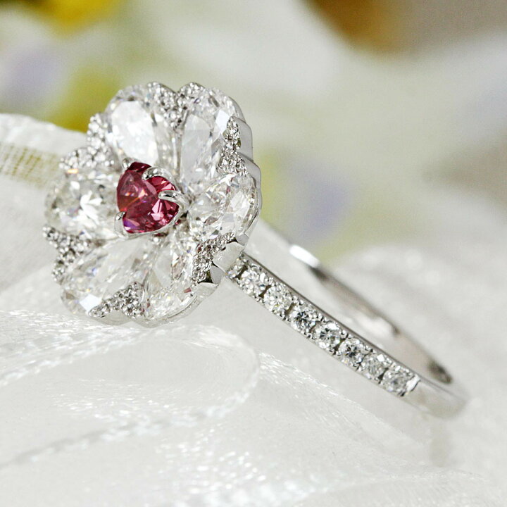 楽天市場】希少！ハートカット 0.21ct 天然レッドダイヤモンド 計2.32 