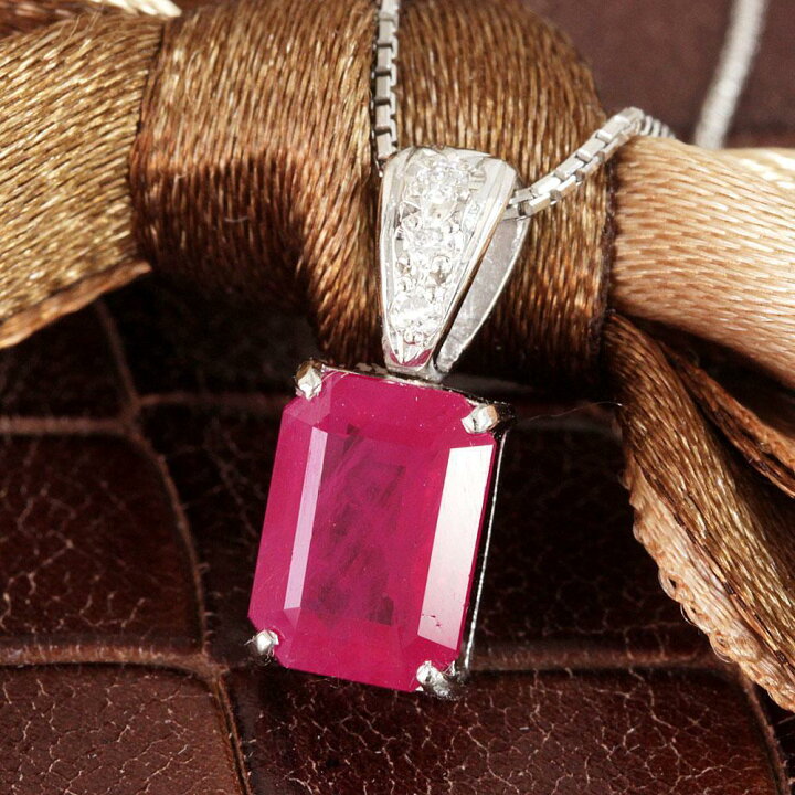 楽天市場】1.83ct エメラルドカット ルビー ダイヤモンド プラチナ  