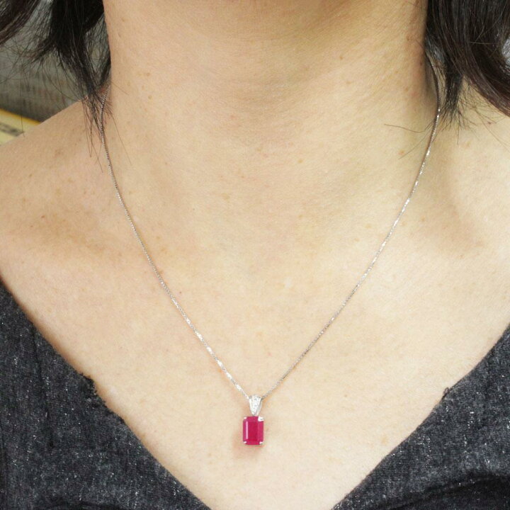 楽天市場】1.83ct エメラルドカット ルビー ダイヤモンド プラチナ 