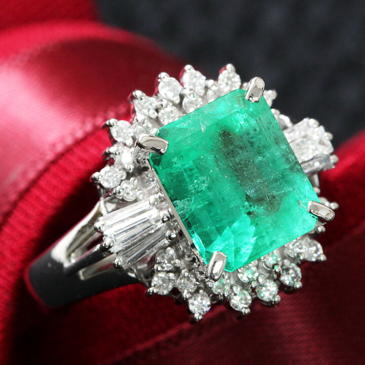 楽天市場】コロンビア産 2.21ct エメラルド ダイヤモンド プラチナ 