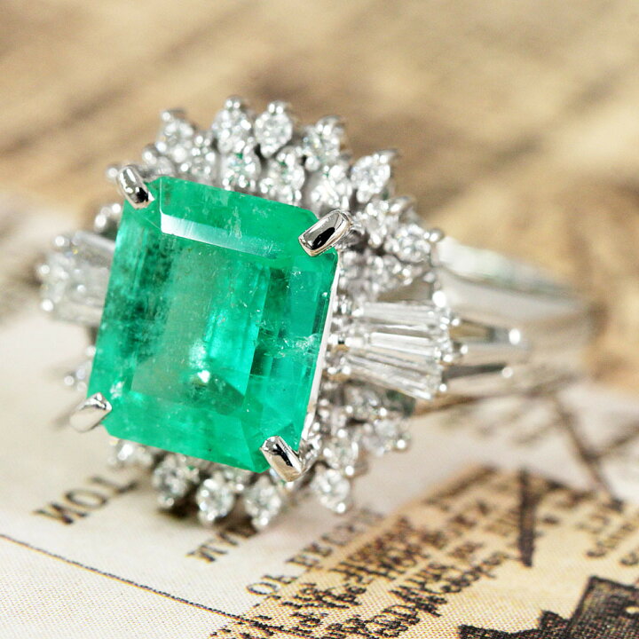 楽天市場】コロンビア産 2.21ct エメラルド ダイヤモンド プラチナ 