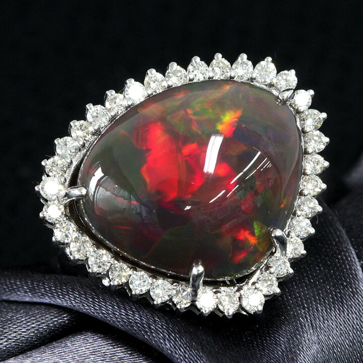 楽天市場】オーロラフラッシュ！16ct ブラックオパール ダイヤモンド  