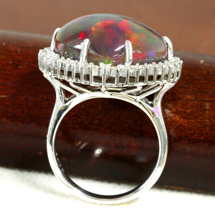 楽天市場】オーロラフラッシュ！16ct ブラックオパール ダイヤモンド  