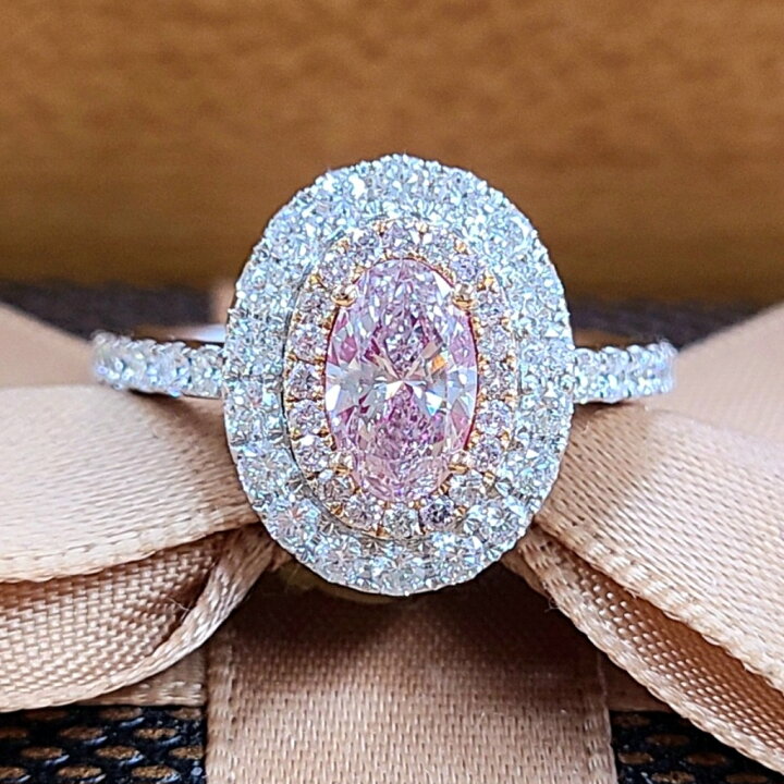 楽天市場】超希少！高品質！0.7ct 天然ピンクダイヤモンド K18 WG 
