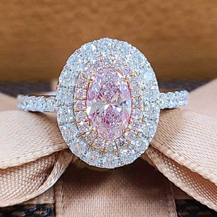 楽天市場】超希少！高品質！0.7ct 天然ピンクダイヤモンド K18 WG  