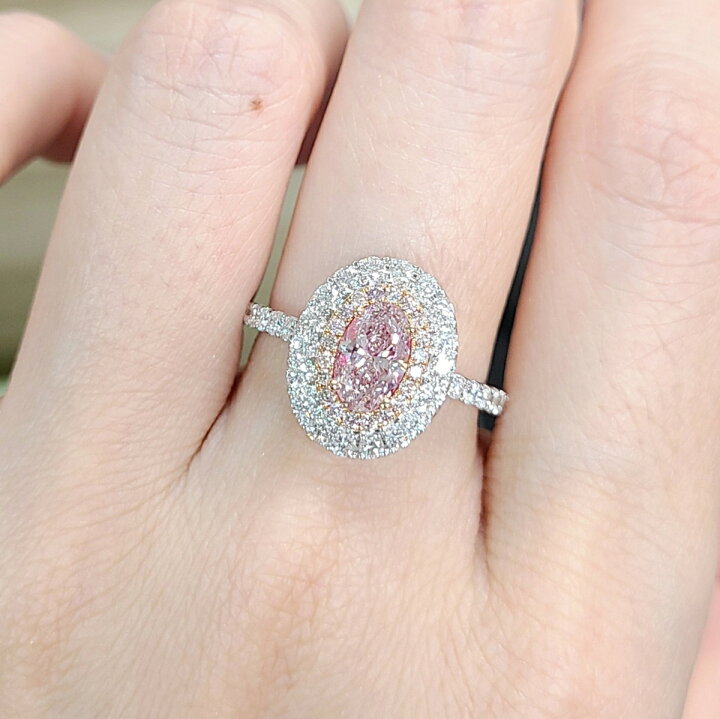 楽天市場】超希少！高品質！0.7ct 天然ピンクダイヤモンド K18 WG  