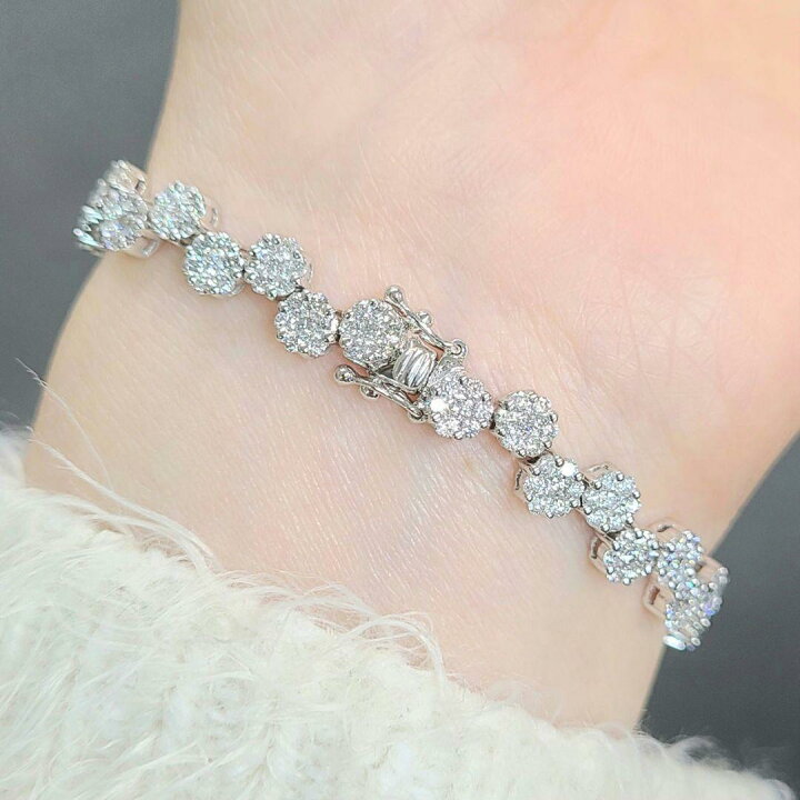 楽天市場】高品質！5ct ダイヤモンド K18 WG ブレスレット 鑑別書付 18 