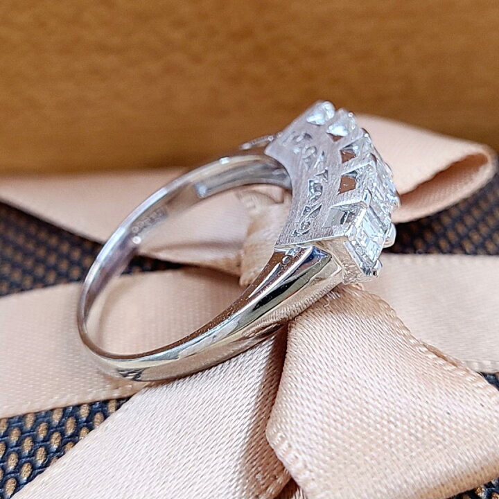 楽天市場】アッシャーカット！0.74ct ダイヤモンド プラチナ 