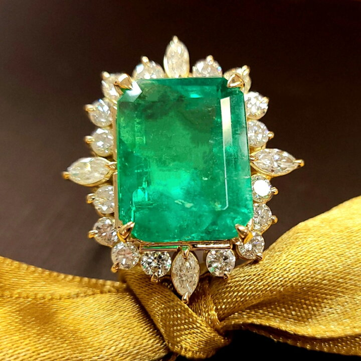 楽天市場】高品質！コロンビア産 エメラルド 11ct ダイヤモンド K18 yg  