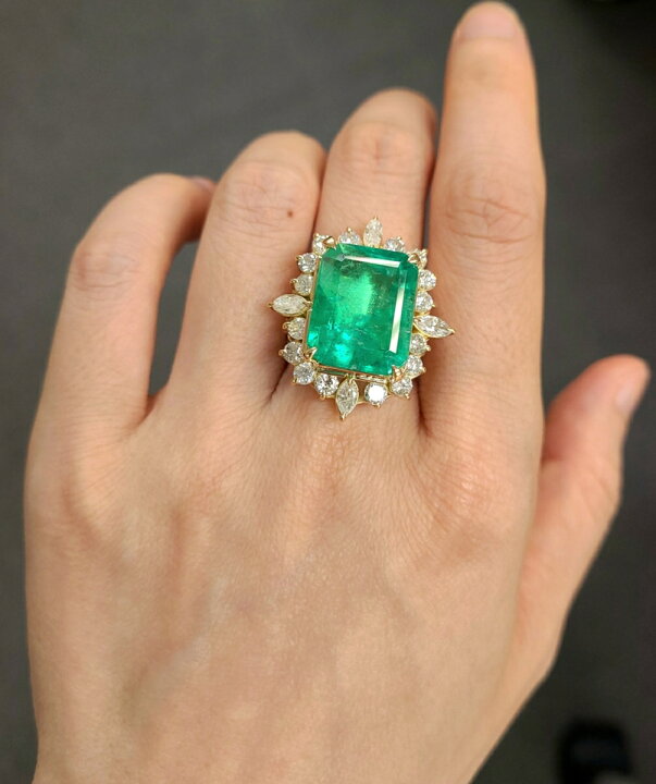 楽天市場】高品質！コロンビア産 エメラルド 11ct ダイヤモンド K18 yg  