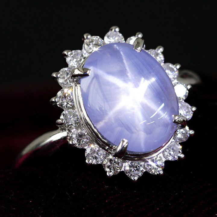 楽天市場】非加熱 5.32ct スターサファイア ダイヤモンド プラチナ 