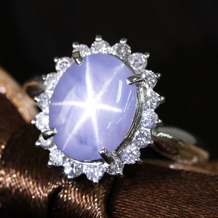 楽天市場】非加熱 5.32ct スターサファイア ダイヤモンド プラチナ 