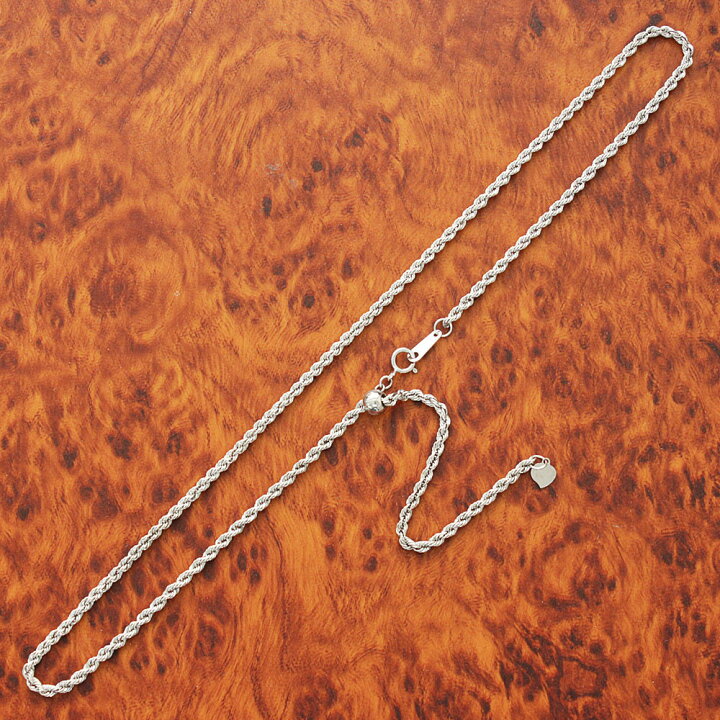 楽天市場】2.2mm 45cm K18 wg ロープ ネックレス フリーアジャスター 